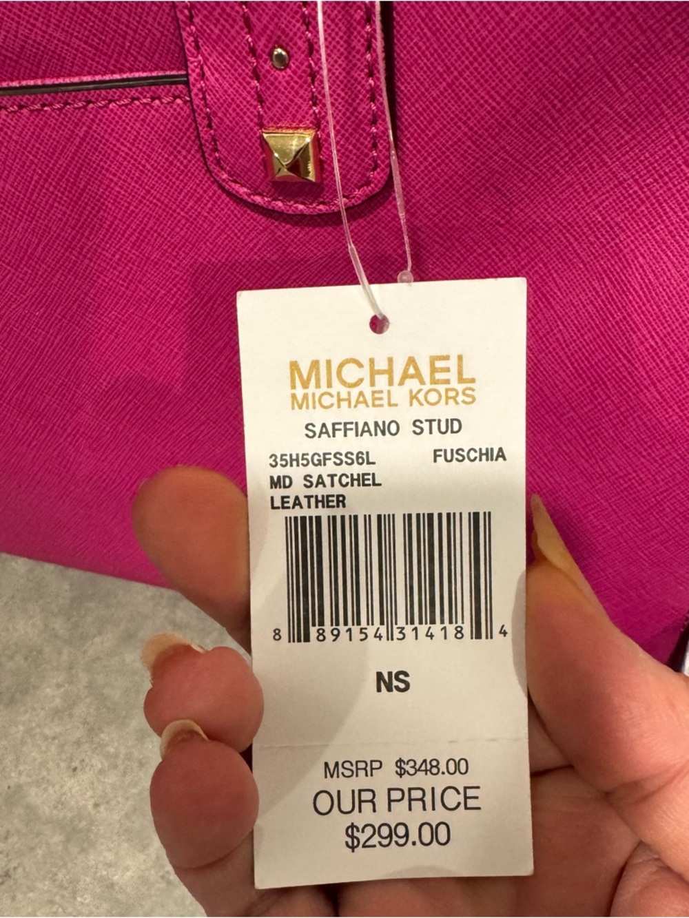Michael Michael Kors Studded Medium Saffiano Leather Selma Satchel! NWT!! - Picture 10 of 11